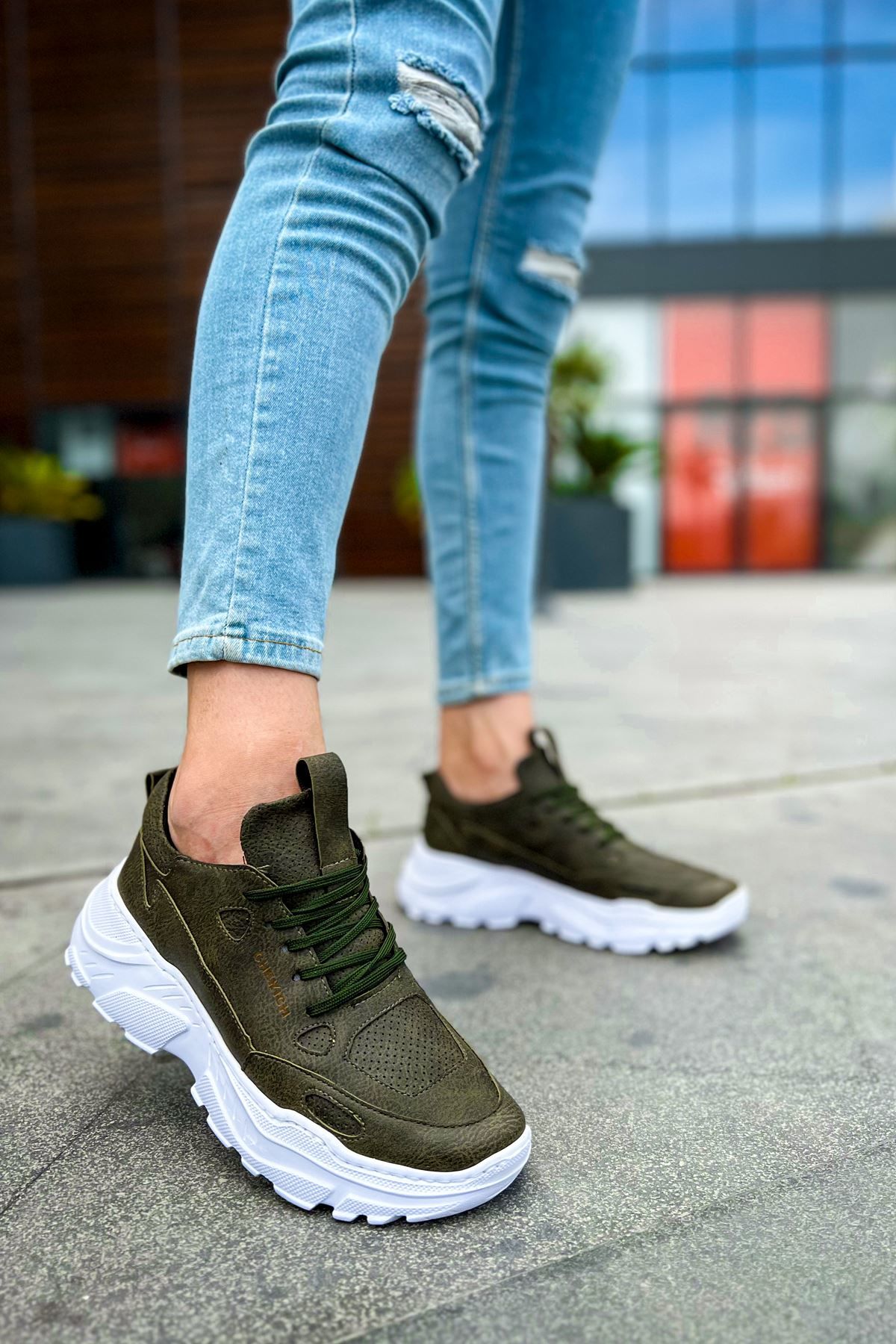 CH089 - CBT Low Top Lace Up Erkek Ayakkabı HAKI