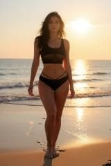 Kadın Siyah Çapraz Ip Detaylı Şık Bikini Takımı – Modern, Konforlu