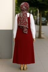 Kadın Bordo Basic Ayarlanabilir Askılı Jile Elbise – Şık, Rahat ve 4 Mevsim Kullanıma Uygun