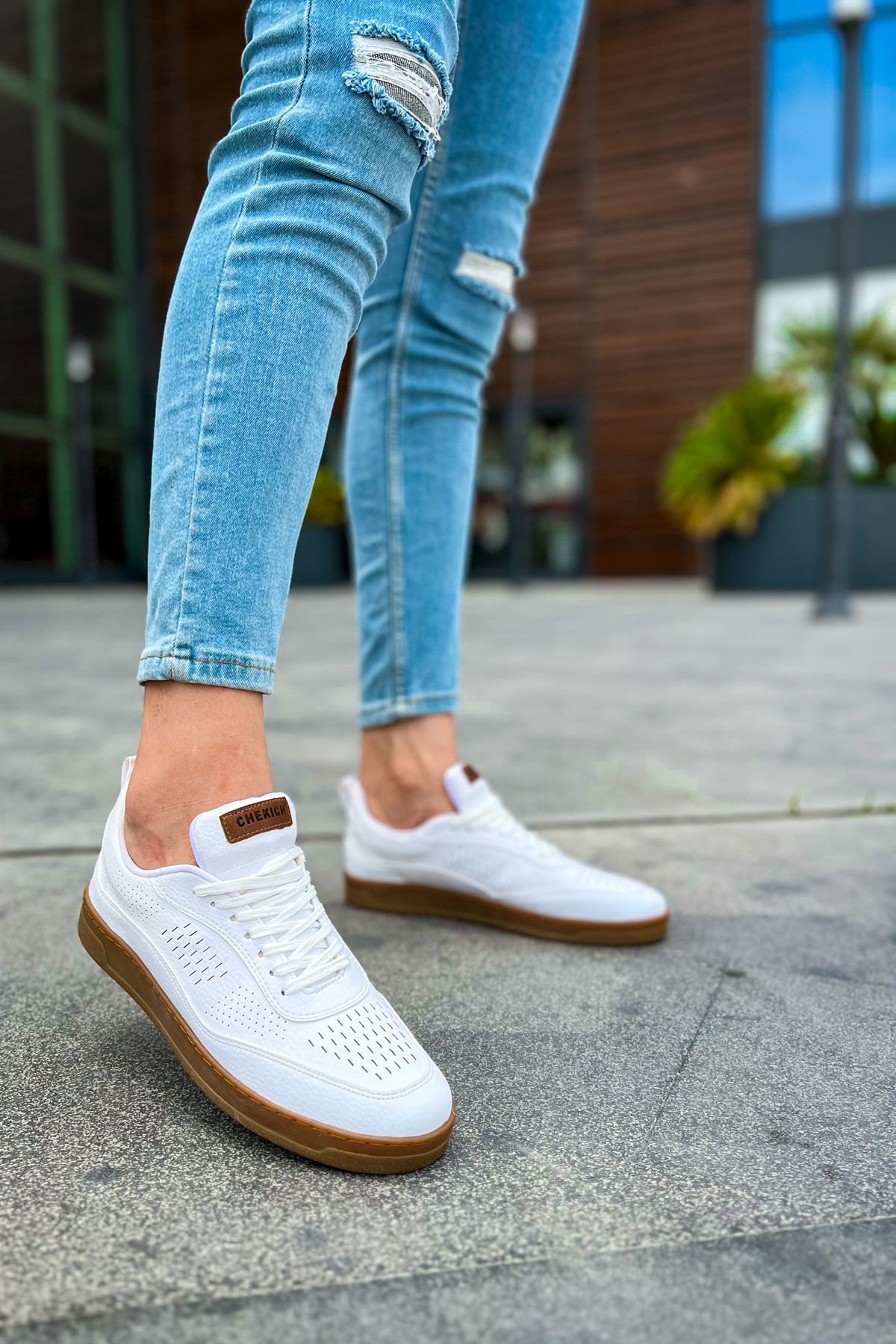 CH157 - CKT Retro Erkek Ayakkabı BEYAZ