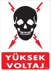 Yüksek Voltaj Uyarı Levhası 25x35 KOD:1100