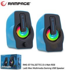 RAMPAGE RMS-G7 FALSETTO 1+1 6 W USB 5V RGB LEDLI Mavi Hoparlör