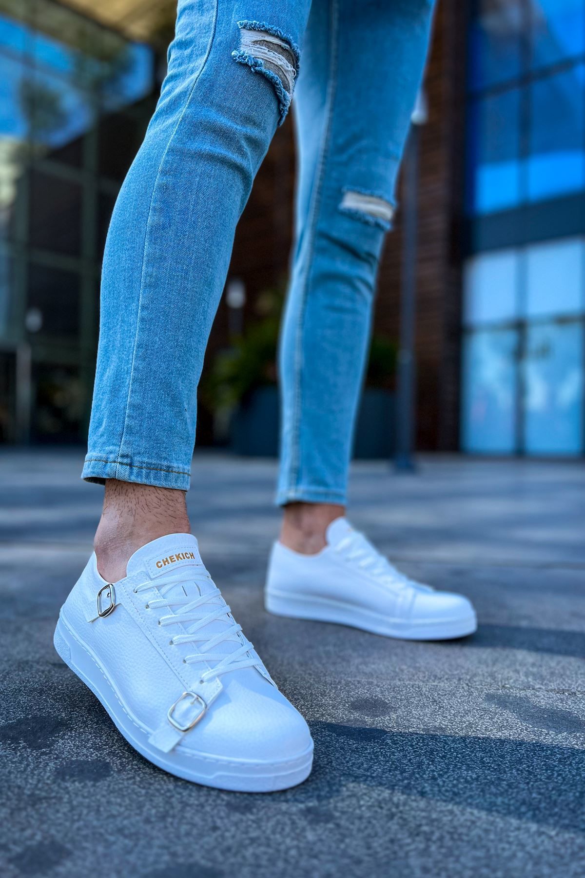 CH191 - CBT Side Buckle Erkek Ayakkabı BEYAZ