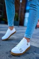 CH191 - CKT Side Buckle Erkek Ayakkabı BEYAZ