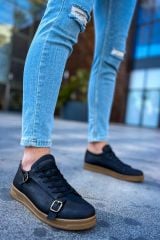 CH191 - CKT Side Buckle Erkek Ayakkabı SIYAH
