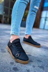 CH191 - CKT Side Buckle Erkek Ayakkabı SIYAH