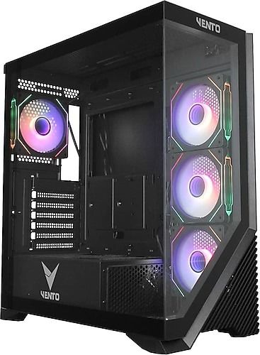 VENTO VG4202FLA 850W 80+ Bronze CAM ÖN-YAN PANEL SIYAH 4X12CM ADRESLENEBİLİR ARGB GAMING ATX KASA