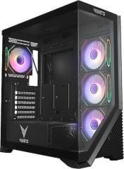 VENTO VG4202FLA 850W 80+ Bronze CAM ÖN-YAN PANEL SIYAH 4X12CM ADRESLENEBİLİR ARGB GAMING ATX KASA