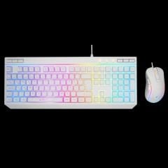 Rampage KM-R57 Q BEYAZ RGB Aydınlatmalı Oyuncu Multmedia Klavye ve 12800 DPI Mouse Gaming Set