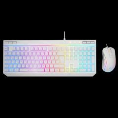 Rampage KM-R57 Q BEYAZ RGB Aydınlatmalı Oyuncu Multmedia Klavye ve 12800 DPI Mouse Gaming Set