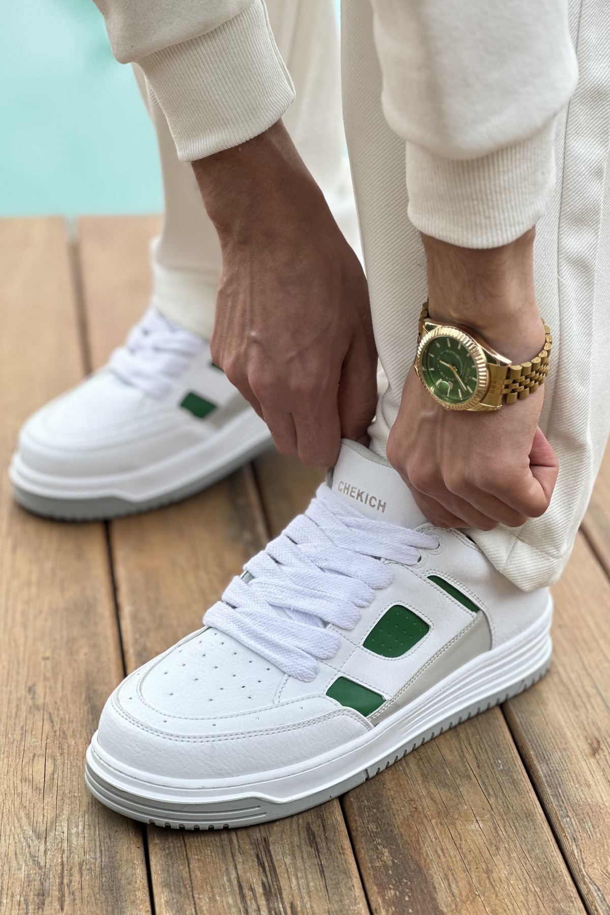 CH2410 - CBT Avax  Erkek Spor Ayakkabı BEYAZ/YESIL