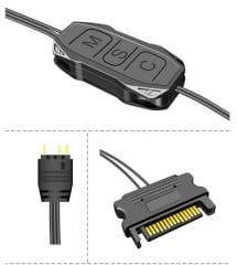 Coolmoon 5V 3Pin RGB ARGBden Denetleyici Güç Adaptörüne Bilgisayar PC Kasa LED F/F