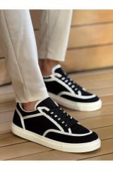 CH2505 - Keten Erkek Ayakkabı SİYAH - BEYAZ