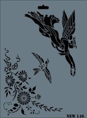 Rich New Seri N-146 Stencil 35x25 cm