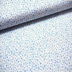 tissu bleu popeline hearted