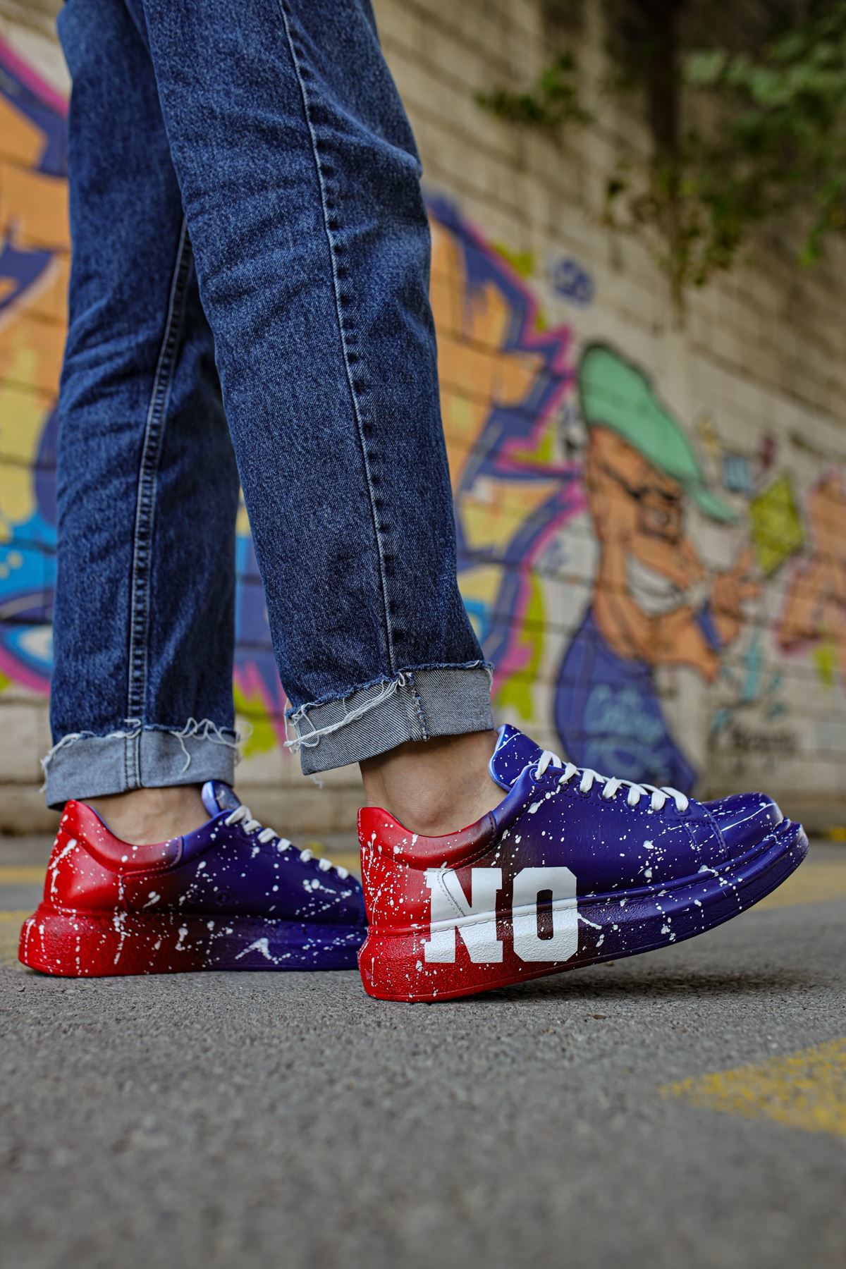 CH254 - CBT Pittura Erkek Ayakkabı 441 MAVI / KIRMIZI YES