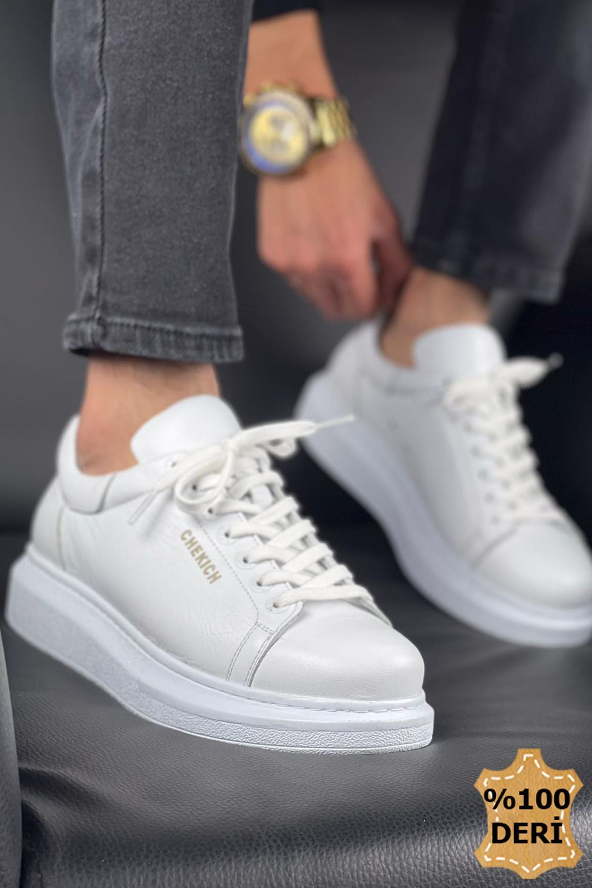 CH257 - DBT Estrella Deri Erkek Ayakkabı BEYAZ