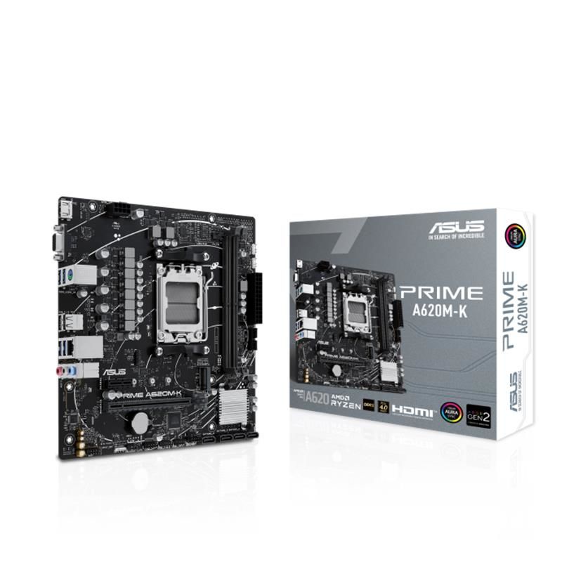 ASUS PRIME A620M-K DDR5 6400MHZ 1XVGA 1XHDMI 1XM.2 USB 3.2 MATX AM5 (AMD AM5 9000/8000/7000 SERİLERİ İLE UYUMLU)