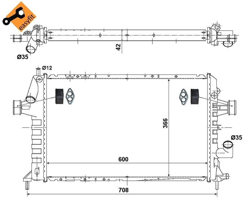 Opel Astra G 1.7 DTI (Y17DT)00+ Radyatör/Manuel/Klimalı araclara uyumludur. ORJİNAL NO:1300209