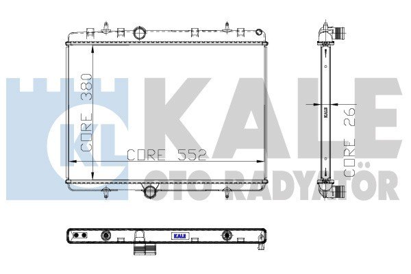 Citroen C5, Xsara, Peugeot 407  2.0 Radyatör 2004 model sonrası araçlarda uyumludur. Orjinal no: 1330.J8