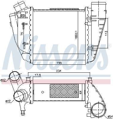 Audi A4 2.5 TDI İntercooler 2000 model sonrası klimalı araçlarda uyumludur. Orjinal no: 8E0145806C