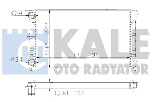 Volkswagen Golf II Jetta Cabrıo 1.3 Radyatör/Manuel aracalara uyumlu/Orjınal no:171121253CF/CJ