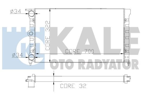 Volkswagen Passat II 1.6 C/CL/GL Dizel radyatör/Manuel/Otomatık/klımalı araclara uyumlu/orjınal No:321121251AJ / 321121251AL