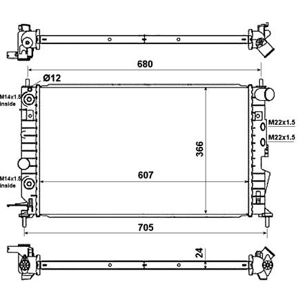 OPEL VECTRA  B RADYATÖR 95-02 MODEL ARASI  KLİMALI ARACLARA UYUMLUDUR ORJINAL NO: 1300180
