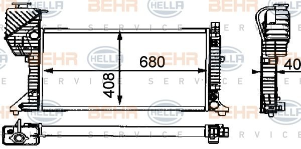 Mersedes Sprinter Radyatör/Manuel/klımalı araclara uyumlu/Orjınal No:9015003300/Behr