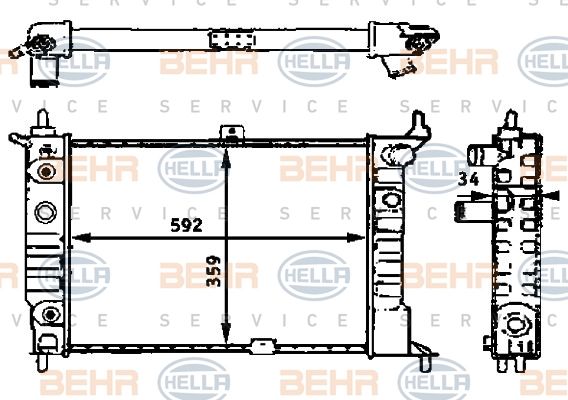 Opel astra F 1.4 1.6 1.8 2.0 Radyatör/ Otomatik/ Klimalı araclara uyumludur/Orjinal no : 1300148