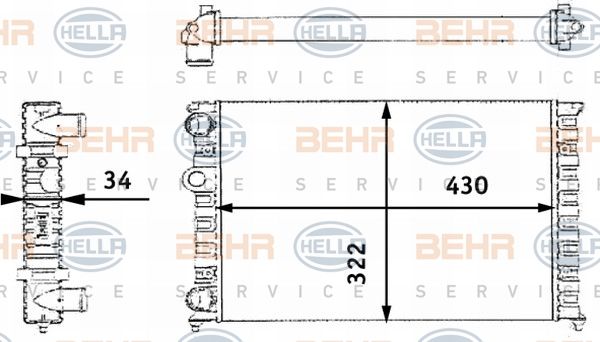 Volkswagen Golf III Vento Eco 1.8i 2.0i 16V Radyatör/Manuel araclara uyumly/Orjınal no:1H0121253S
