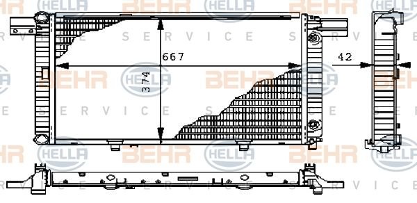 Mercedes W 129 300 SL Radyatör/Manuel/Otomatık/Klımalı/klımasız araclara uyumlu/Orjınal No:1295000703