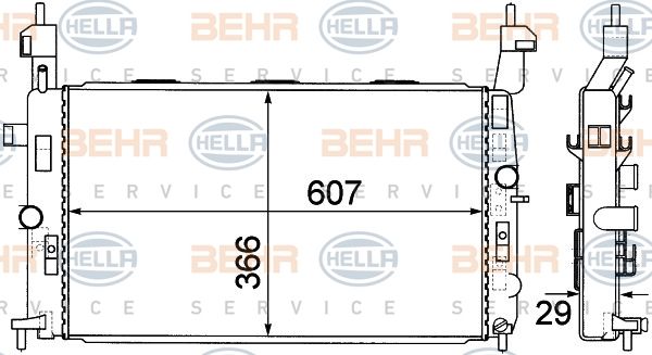 Opel Meriva 1.6 1.8 Radyatör/Manuel+Otomatik/Klimalı Araclara uyumlu/Orjinel No:1300253