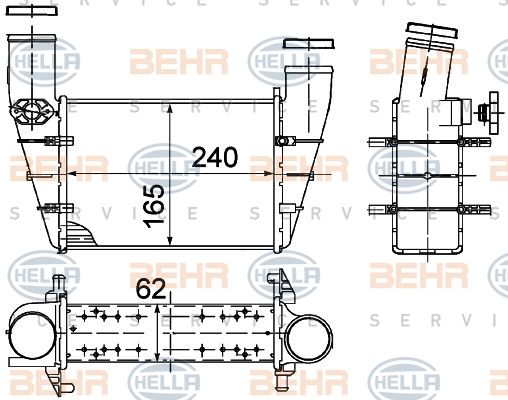 Audi A4 1.8i 20V TURBO 1.9 TDI, Volkswagen Passat Intercooler/ 96-99 Model aracalara uyumlu/orjınal no:058145805A
