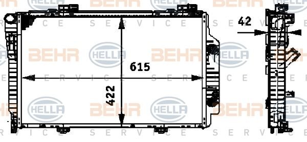 Mercedes W202 C208 CKK200-CLKK230 KOMP.Radyatör/Manuel/Otomatık/klımalı araclara uyumlu/Orjınal No:2025008203