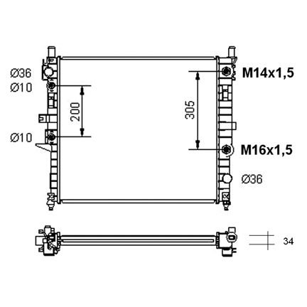 Mersedes ML320 Radyatör/Manuel/Otomatık/klımalı araclara uyumlu/orjınal no:1635000003