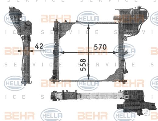 Mercedes Vıto Radyatör/Manuel/otomatık/klımalı araclara uyumlu/Orjınal NO:6385012401/Behr