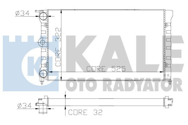Volkswagen Passat, Polo, Santana Radyatör 1981 model sonrası araçlarda uyumludur. Orjinal no: 321121253BM / 871121251A