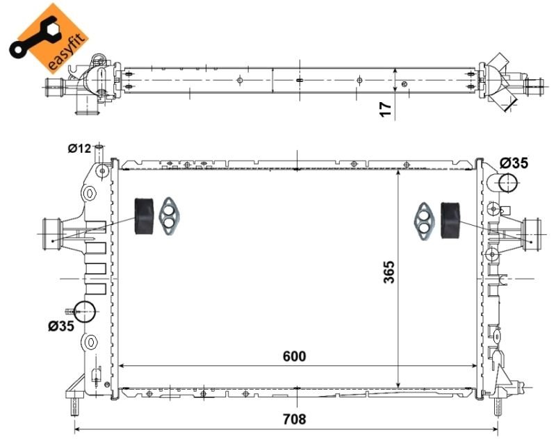Opel Astra H 1.2 1.4İ 1.8İ 16V Radyatör/Manuel+Klimalı araclara uyumludur-Orjinal no:1300265