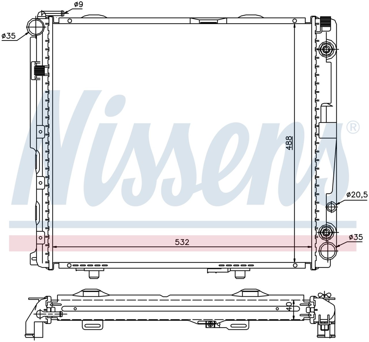 Mercedes E Class, W124 Radyatör 1993-1995 Model arası otomatık araclara uyumludur. Orjınal No:1245002002