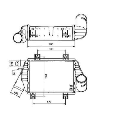 Volkswagen T4 İntercooler/ 95-01 Model araclara uyumlu/Orjınal No:701145805A