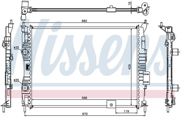 Nıssan QASHQAI 1.6 Radyatör/Manuel/Klımalı 07+ model araclara uyumlu/Orjınal No:21400-JD000
