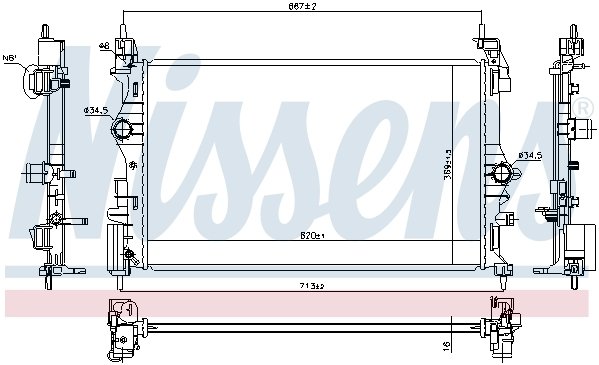 Opel Corsa E Radyatör 2014 model sonrası araçlarda uyumludur. Orjinal no: 1300361