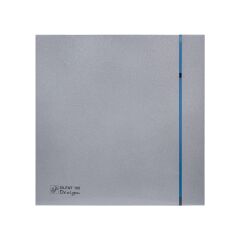 SOLER & PALAU SILENT-100 CZ SILVER DESIGN 85 m3/h MİNİ AKSİYEL FAN (krom renk, pilot lamba, geri tepme ventili) SOLER & PALAU DESIGN-100 GREY KAPAK (GRİ)