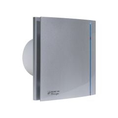 SOLER & PALAU SILENT-100 CZ SILVER DESIGN 85 m3/h MİNİ AKSİYEL FAN (krom renk, pilot lamba, geri tepme ventili) SOLER & PALAU DESIGN-100 GREY KAPAK (GRİ)