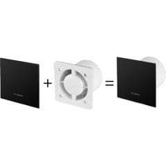 BOSCH F1700 SERİSİ WS 125 AKSİYAL FAN (STOK SORUNUZ) Parlak Siyah Cam Dekoratif Panel - F1700 WS 125 için