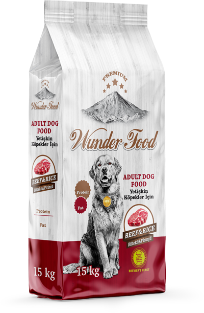 02218 WUNDER FOOD BİFTEKLİ&PİRİNÇLİ YETİŞKİN KÖPEK MAMASI 15KG