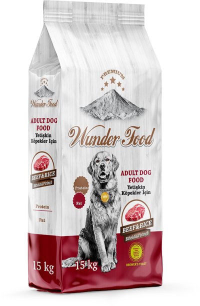 02218 WUNDER FOOD BİFTEKLİ&PİRİNÇLİ YETİŞKİN KÖPEK MAMASI 15KG