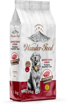 02218 WUNDER FOOD BİFTEKLİ&PİRİNÇLİ YETİŞKİN KÖPEK MAMASI 15KG