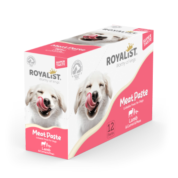 03752 ROYALIST MEAT PASTE DOG LAMB & CARROT & PEAS 90 GR